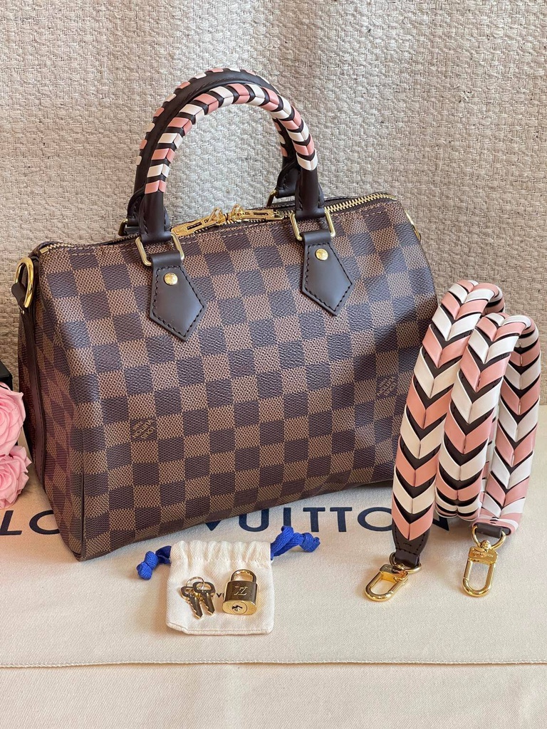 100 Original Louis Vuitton Speedy 25 Bandouliere N40450 braided